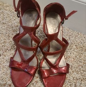 Via Neroli Red Strappy Heels
